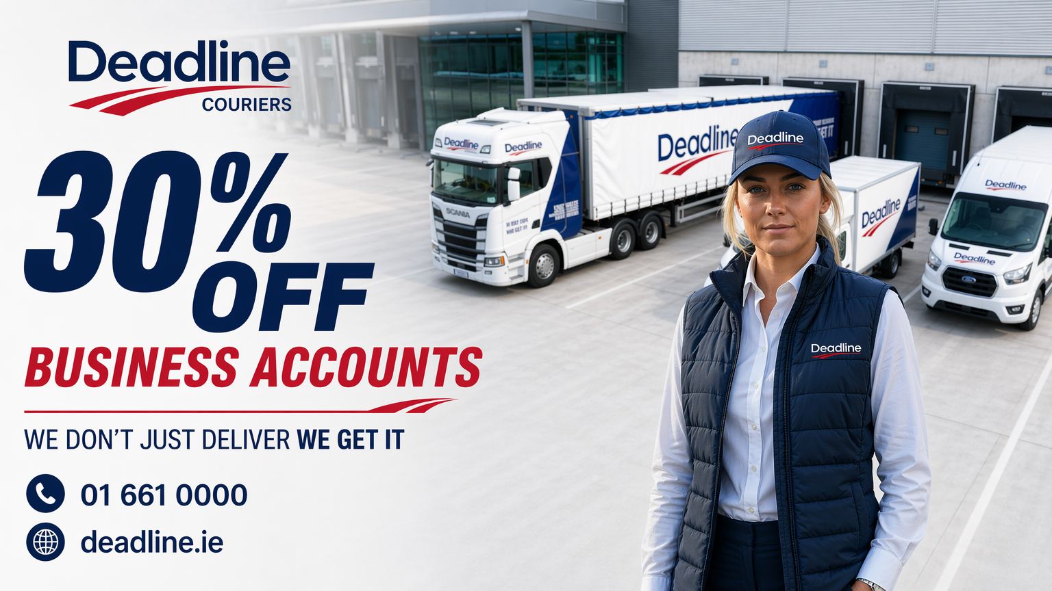 30% Off Business Accounts — Deadline Couriers