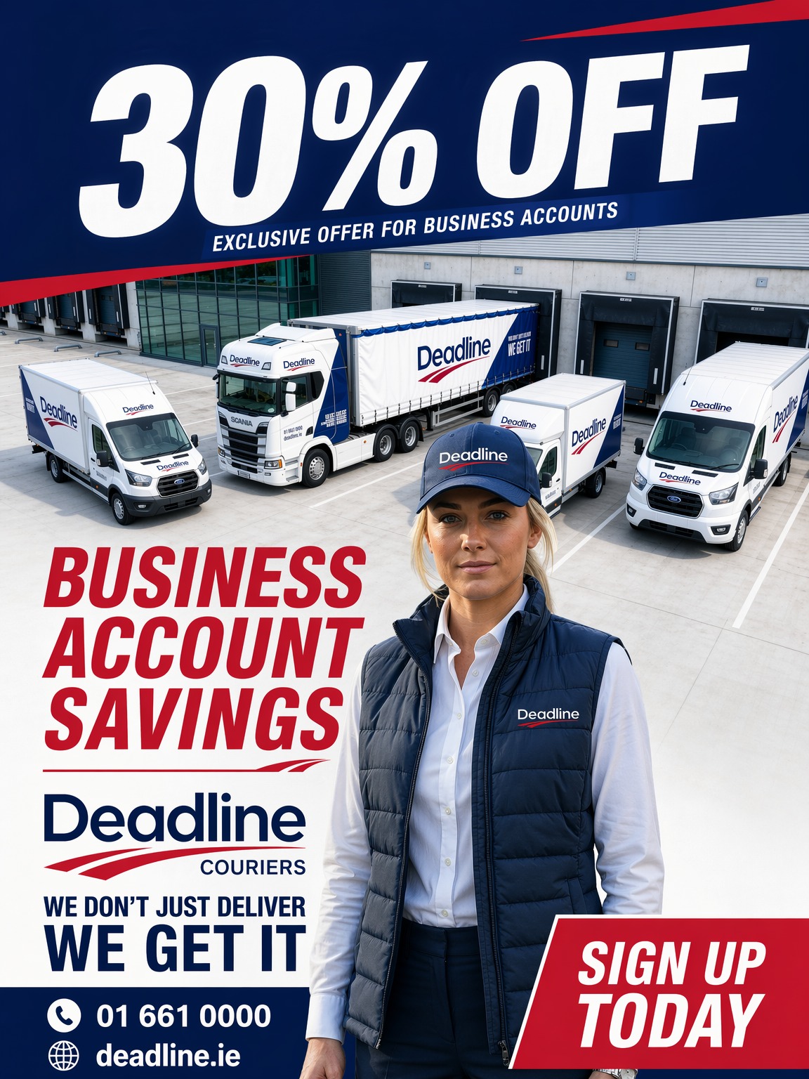 30% Off Business Account Savings — Deadline Couriers